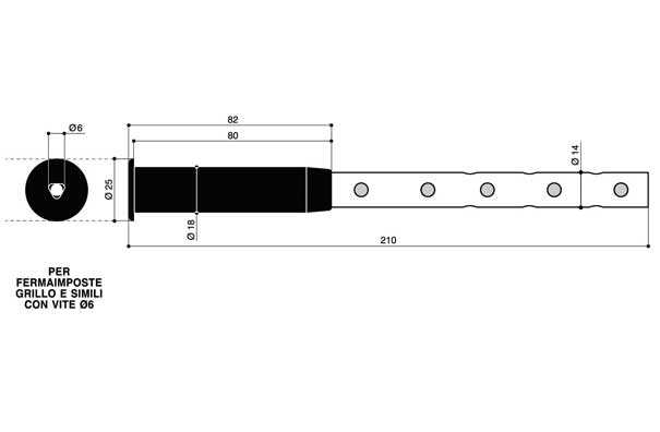 TASSELLO per CAPPOTTO IBFM 638 TC L. 210 mm per FISSAGGIO FERMAPERSIANE  GRILLO